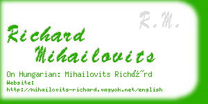 richard mihailovits business card